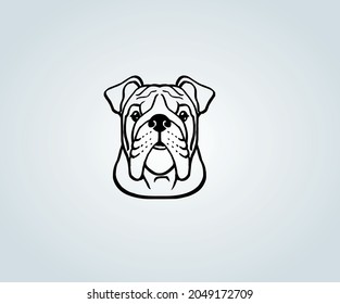 Abstract Cartoon of English Bulldog Dog