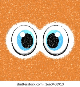 Abstract cartoon eyes, emotion. Vector illustration.