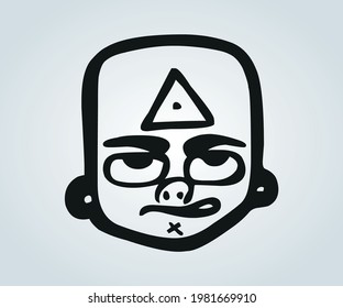 abstract cartoon faces and characters and animation for hallowen illustrations and drawings