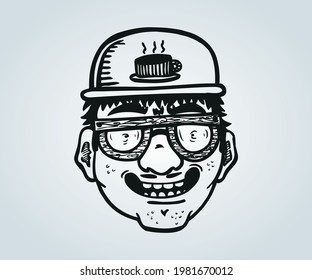 abstract cartoon faces and characters and animation for hallowen illustrations and drawings