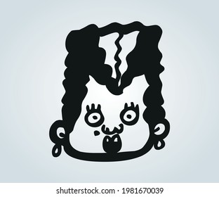 rostros y personajes de caricatura abstractos y animación para ilustraciones y dibujos de hallowen