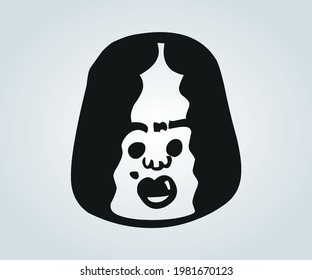 abstract cartoon faces and characters and animation for hallowen illustrations and drawings