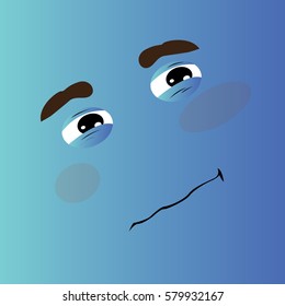 Abstract cartoon facial expression design, Vector illustration