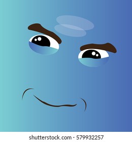 Abstract cartoon facial expression design, Vector illustration