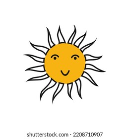 Abstract cartoon floral with face vector illustration isolated on white background