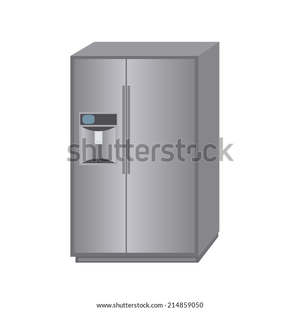 Abstract Cartoon Fridge On White Background Stock Vector (Royalty Free