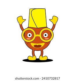 abstract cartoon, fun character. Flat design. Vector illustration isolated on white