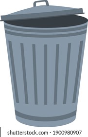 Abstract Cartoon Garbage Can Isolated on White 