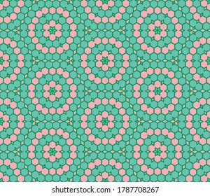 Abstract cartoon geometric seamless pattern with geo shapes. Geometry background. Infinity wrapping paper. Vector illustration. 