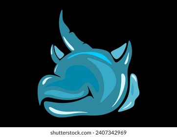 Abstract cartoon illustration. Dragon head. illustration and clip art