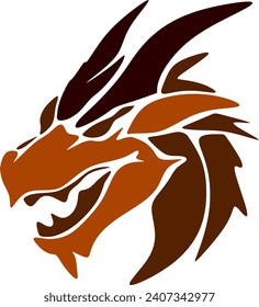 Abstract cartoon illustration. Dragon head. illustration and clip art