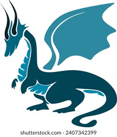 Abstract cartoon illustration. Cartoon of a Flying dragon