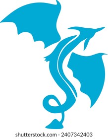 Abstract cartoon illustration. Cartoon of a Flying dragon