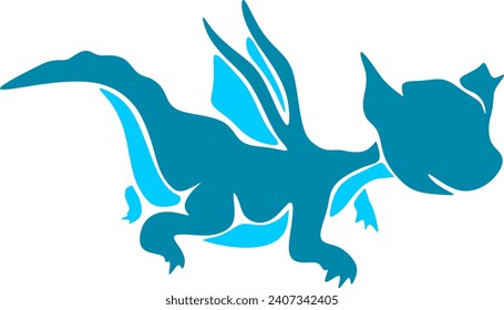 Abstract cartoon illustration. Cartoon of a Flying dragon
