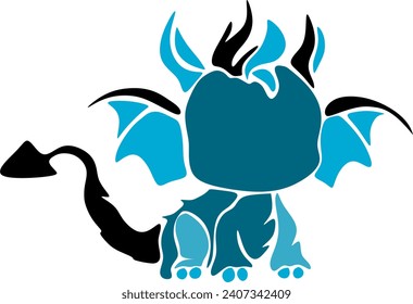 Abstract cartoon illustration. Cartoon of a Flying dragon