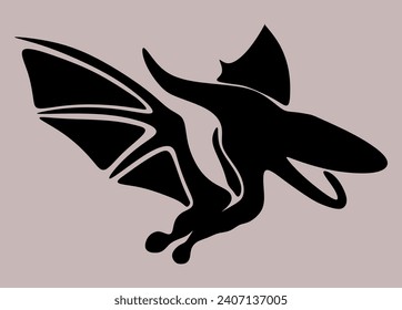 Abstract cartoon illustration. a Pteranodon the Largest Flying Reptile.