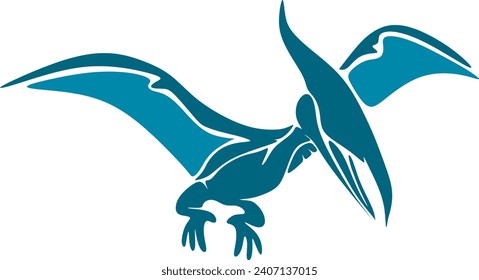 Abstract cartoon illustration. a Pteranodon the Largest Flying Reptile.