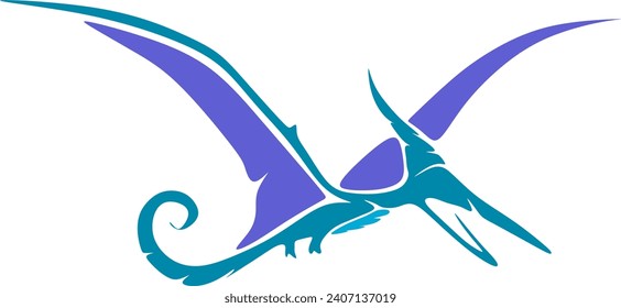 Abstract cartoon illustration. a Pteranodon the Largest Flying Reptile.