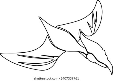 Abstract cartoon illustration. Sketch of a Flying dinosurs