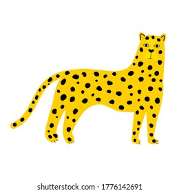 Abstract cartoon jaguar card background for design t shirt, poster, zoo flyer, veterinarian clinic advertising, tote bag print, birthday party etc.