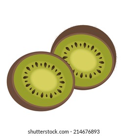 abstract cartoon kiwi on a white background