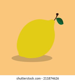 abstract cartoon lemon on a light color background