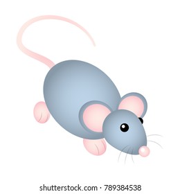 Abstract Cartoon Mouse Isolate on White