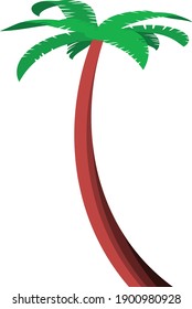 Abstract Cartoon Palm Tree Isolated on White 