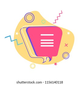 Abstract cartoon shape speech talking cloud, quote box. Template quote bubbles or statements or comments with space for text in a flat style.