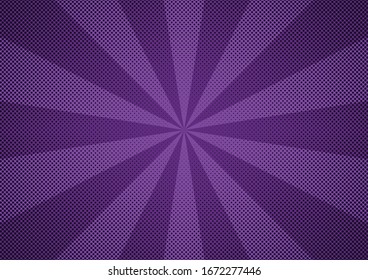 Abstract cartoon style halftone pattern. Comic background. Dotted backdrop with circles, dots, point small scale. Design element for web banners, wallpapers, cards, posters, sites. Purple color