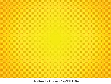 Abstract cartoon style halftone zoom pattern. Comic background. Dotted backdrop with circles, dots, point small scale. Design element for web banners, wallpapers, cards, posters, sites. Orange color