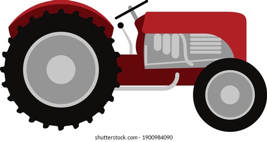 Abstract Cartoon Tractor Isolated on White 