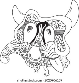 abstract cartoon vector doodle art.  creative hand drawn design