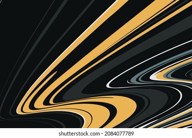 Abstract cartoon wave. 3d dynamics line yellow, gray, black color. Background stripe ribbon paint for banner, cover, poster, page. Graphic art curve.  Vector illustrations