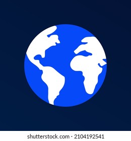 Abstract cartoon world map icon design vector template. Earth planet global land people life symbol.