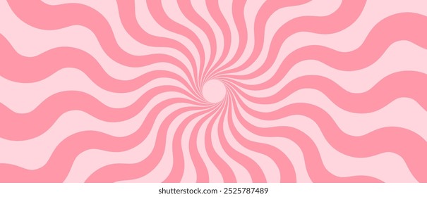 Abstract cartoone background colorful spinning candy pink lines (sunburst, sunrays, sunbeams) vector design template walpaper, banner, poster, flyer
