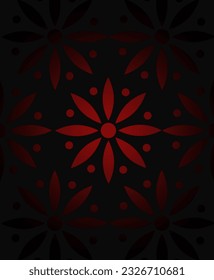Resumen vector esculpido fondo oscuro con patrón de flores