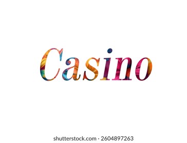 Abstract Casino Text Effect Design White Background