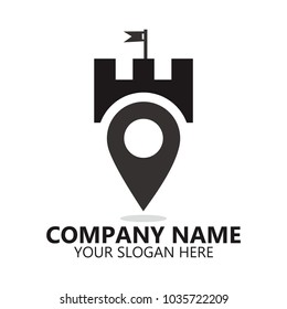 abstract castle logo design on white background, Abstract graphic icon, logo design template, symbol for company name