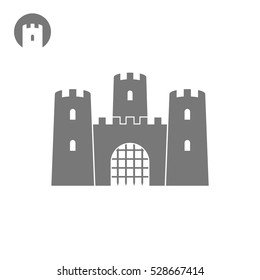 Abstract castle on white background. Isolated icon