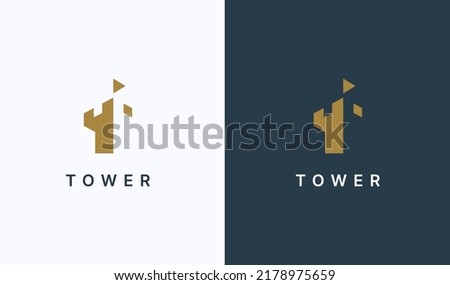 Abstract Castle Tower Logo. Usable for Business and Branding Logos. Flat Vector Logo Design Template Element. 商業照片 © 