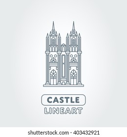 Abstract castle vector logo template. Tower sign