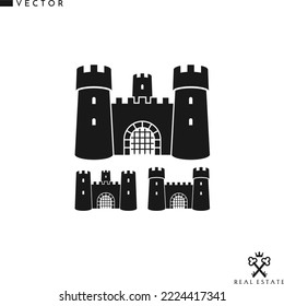Abstract castles silhouette. Old architecture vector