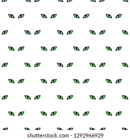 Abstract cat eyes seamless pattern on white background. Vector illustration.