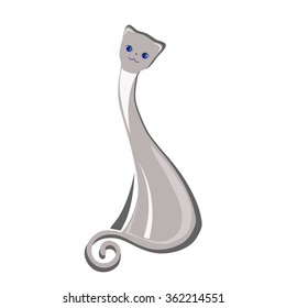 abstract cat grey and white