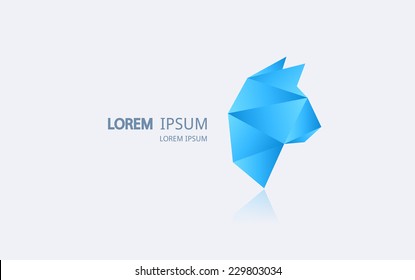 Abstract cat head logo. Vector logotype design.