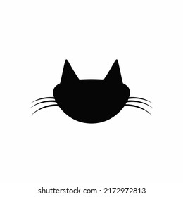 Abstract cat head silhouette. Isolated icon. Vector illustration.