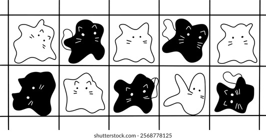 Abstract Cat Illustration Set | Playful Minimalist Doodles