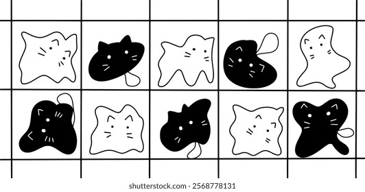 Abstract Cat Illustration Set | Playful Minimalist Doodles