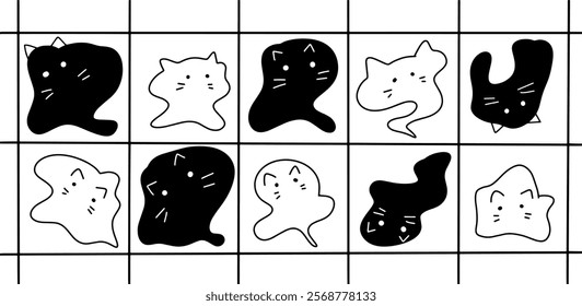 Abstract Cat Illustration Set | Playful Minimalist Doodles